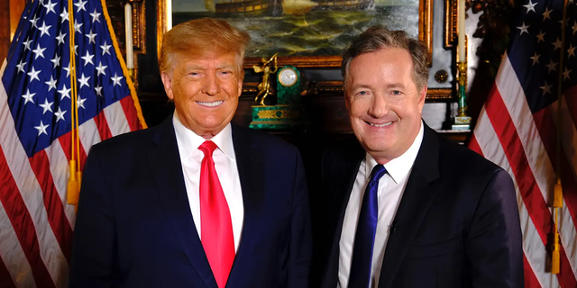 Donald Trump was all smiles posing with Piers Morgan before their interview.