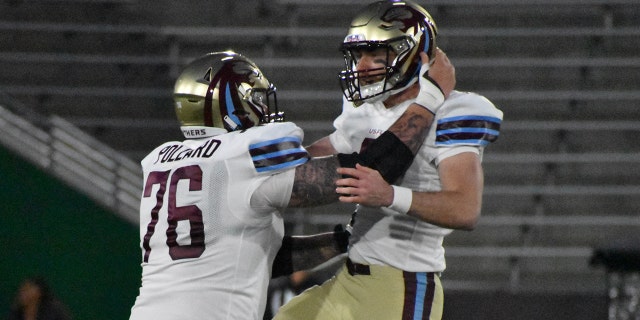Michigan Panthers players appear to celebrate.
