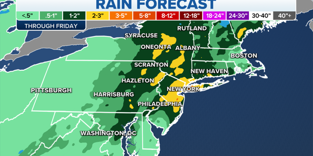 Northeastern rain forecast
