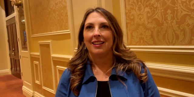 Republican National Committee chair Ronna McDaniel speaks with Fox News at the Republican Jewish Coalition's annual leadership meeting, 라스 베이거스, Nevada on Nov. 5, 2021