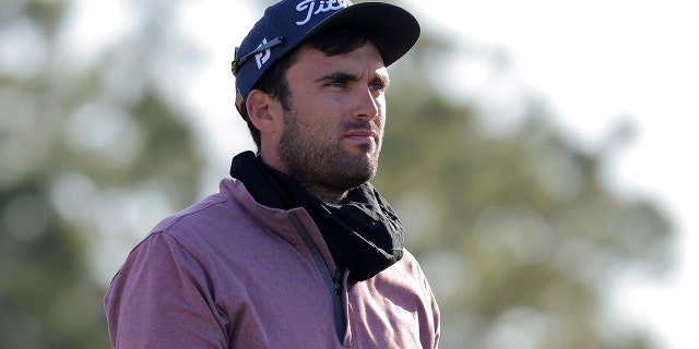 Ryan McCormick reacts during the second round of the Lake Charles Championship at Country Club at Golden Nugget March 25, 2022, in Lake Charles, La.