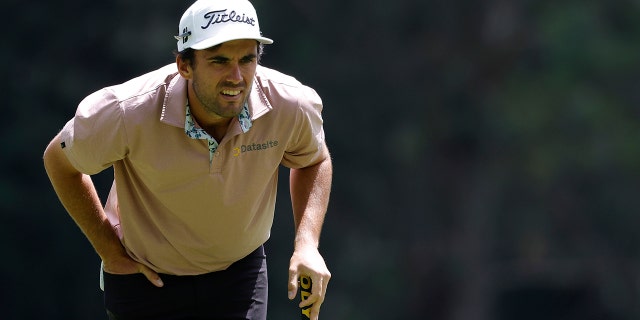 Ryan McCormick of the United States prepares to play a shot on the 6th hole during the final round of the Astara Golf Championship at Country Club de Bogota Feb. 13, 2022, in Bogotá, Colombia.