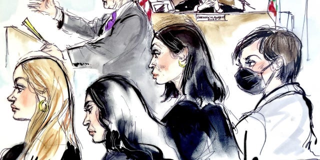 Khloe Kardashian, Kim Kardashian, Kylie Jenner and Kris Jenner attend court Monday.