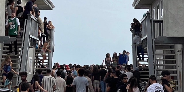 Heavy crowds were present in Isla Vista for the unsanctioned beach party known as Deltopia, fire officials said.