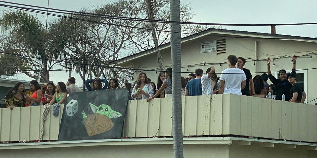Many balconies were overcrowded during the weekend Deltopia gathering in Isla Vista, fire officials said.
