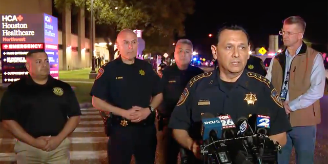 Harris County Sheriff Ed Gonzalez holds a media briefing regarding the death of Deputy Darren Almendarez late Thursday night