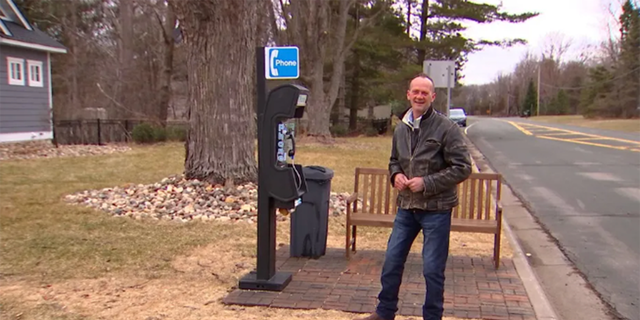 Brian Davis told Fox 9 that he installed a payphone on his front yard because it was something he always wanted to do.