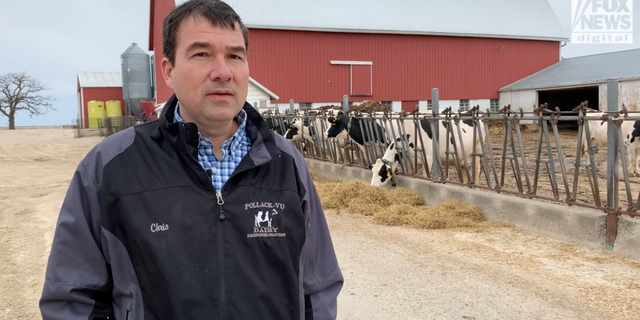 Chris Pollack, fifth generation dairy farmer, speaks to Fox News about the struggles farmers are facing with high input costs (Matt Leach/Fox Digital)