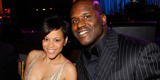 Shaquille and Shaunie O'Neal at Muhammad Ali's Celebrity Fight Night XIV at the JW Marriott Desert Ridge Resort and Spa on April 5, 2008, in Scottsdale, Arizona.