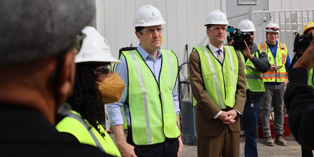 Reps. Gwen Moore, Bryan Steil and Jim Himes in the field in Milwaukee.