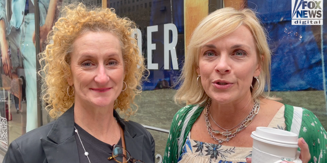 Trish and Dina, visiting the big apple from Louisiana, tell Fox News they are "100%" for the public transportation mask mandate being lifted (Megan Myers/Fox Digital)