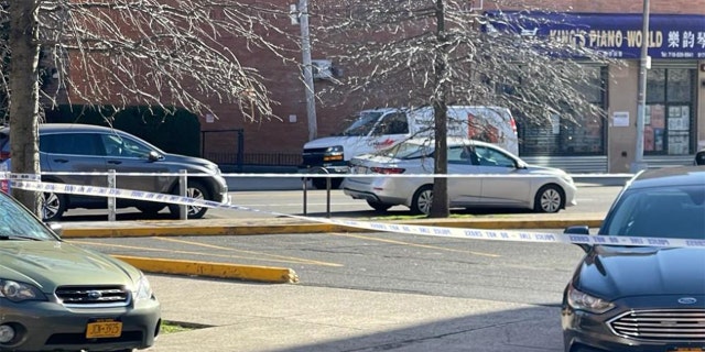 A U-Haul found in connection with a shooting in Brooklyn April 12, 2022.