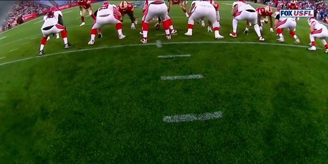 The USFL's helmet cam debuted during the first game between the Generals and Stallions.