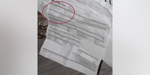 One document found is an invoice for a Chevrolet Impala belonging to the defendants', where the customers' information states "Secret Service US," using names that are fake.