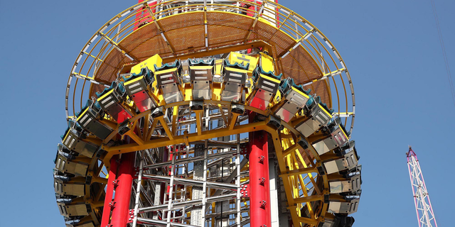 The Orlando Free Fall drop tower in ICON Park in Orlando, Florida, is pictured on March 28, 2022. Tyre Sampson, 14, was killed when he fell from the ride last week.