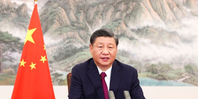 In this photo released by China's Xinhua News Agency, Chinese president Xi Jinping delivers a speech via video link to the opening ceremony of the Bo'ao Forum For Asia in Bo'ao in southern China's Hainan Province, Thursday, April 21, 2022. 