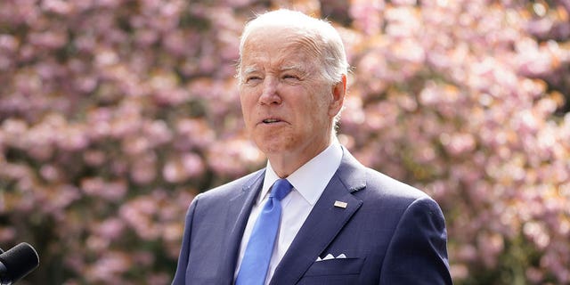 President Joe Biden speaks in Seward Park on Earth Day Friday, April 22, 2022 in Seattle.  (AP Photo / Andrew Harnik)