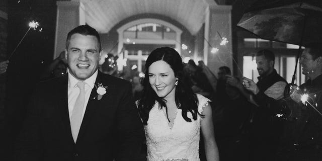 Jared and Kristen Bridegan on their wedding day in 2017