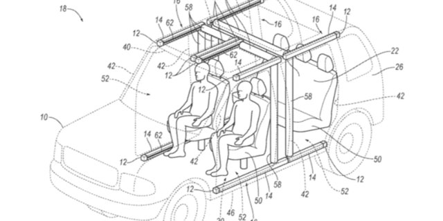 The design mounts power screens on tracks along the open door and roof sections.