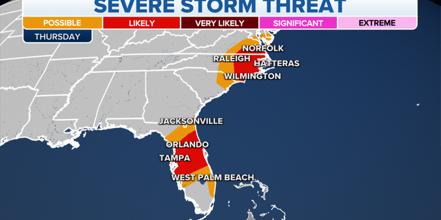 Eastern severe storm threat