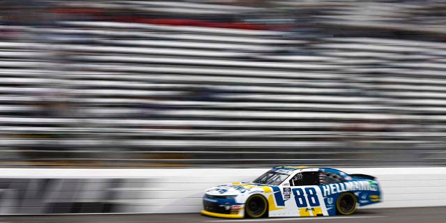 MARTINSVILLE, VIRGINIA - APRIL 07: Dale Earnhardt Jr, driver of the #88 Hellmann's Fridge Hunters Chevrolet, drives during qualifying for the NASCAR Xfinity Series Call 811 Before You Dig 250 powered by Call 811.com at Martinsville Speedway on April 07, 2022 in Martinsville, Virginia. (Photo by Jared C. Tilton/Getty Images)