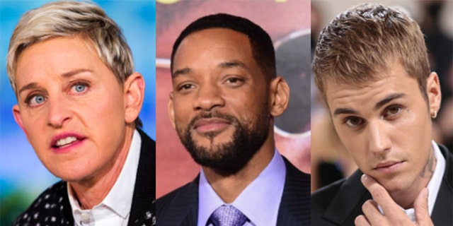 Ellen DeGeneres, Will Smith and Justin Bieber