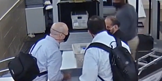 Fairfax County Commonwealth Attorney Steve Descano at security checkpoint on Sept. 28. (Fox 5: Fairfax County Sheriff’s Office)