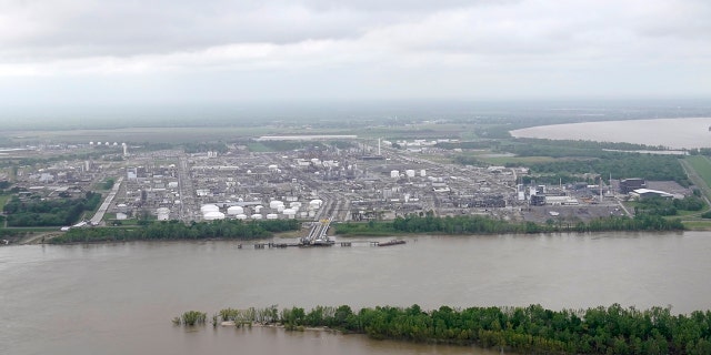 A Dow North America plant is seen in this aerial photo from in Plaquemine, La., Monday, April 11, 2022.