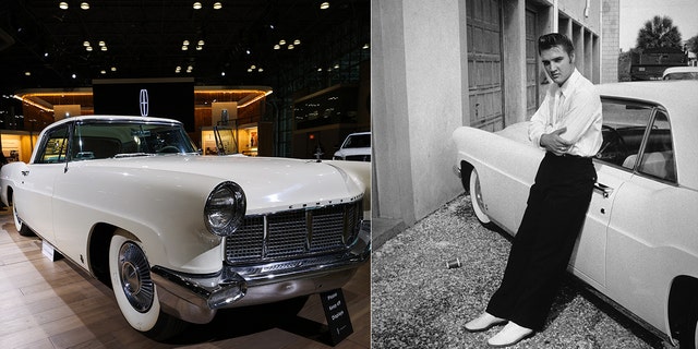 Elvis was photographed on the set of "King Creole" in New Orleans with his Continental.