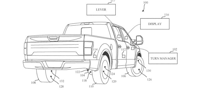 Ford's tank turn patent explains how a vehicle can spin in place.