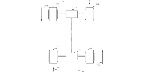 The tank turn is achieved by braking two wheels at opposite corners of a truck and simultaneously powering the others in forward and reverse.