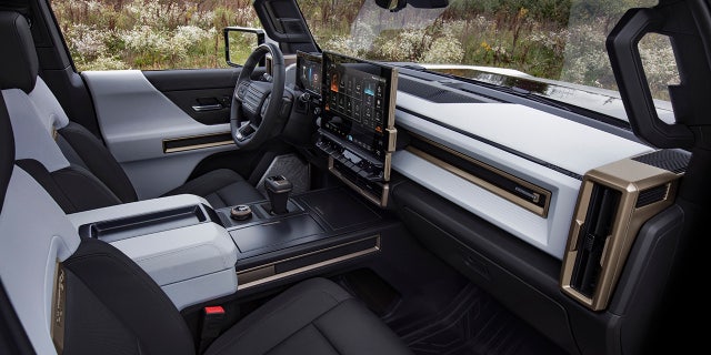The GMC Hummer EV features dual digital displays.
