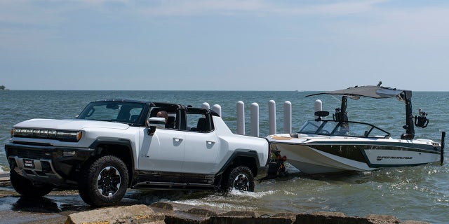 The GMC Hummer EV can tow up to 7,500 pounds.