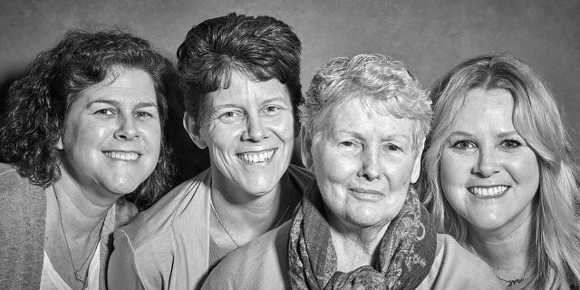 Anne Walsh (second from right) with three of her four children. Photographer Wallace's own grandfather suffered from Alzheimer's. "When I met Julie and her mother and her sisters," he said, "I was blown away by their strength and their ability to use the experience to draw them closer."