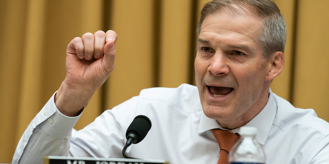 Ranking member of the House Judiciary Committee Chairman Rep. Jim Jordan, R-Ohio, speaks during a hearing with Homeland Security Secretary Alejandro Mayorkas on Capitol Hill April 28, 2022, in Washington.