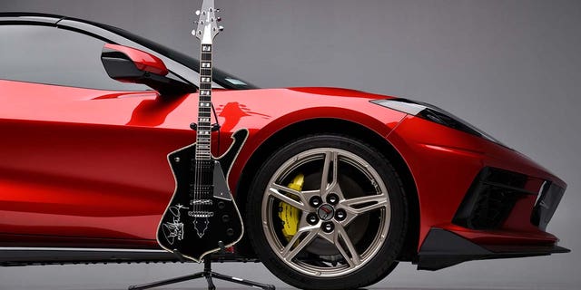 Stanley is auctioning the car along with an Ibanez guitar like the one he plays.