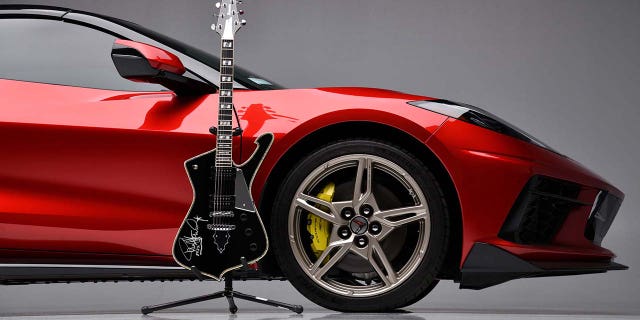 Stanley is auctioning the car along with an Ibanez guitar like the one he plays.