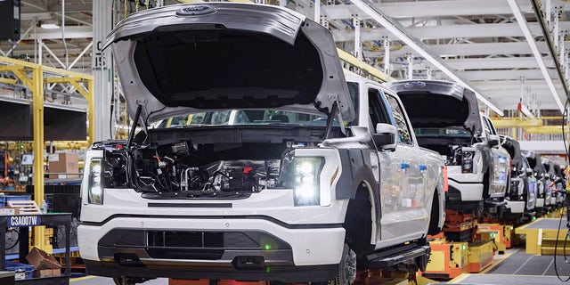 The F-150 Lightning is built at the Rouge Electric Vehicle Center.