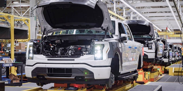 The F-150 Lightning is built at the Rouge Electric Vehicle Center.