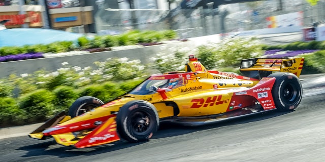 Romain Grosjean finished the IndyCar Long Beach race in second place behind Josef Newgarden.