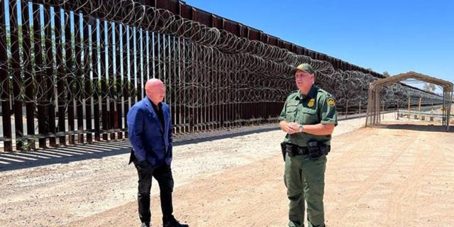 Sen. Mark Kelly hears from a CBP officer in Douglas, Arizona. 