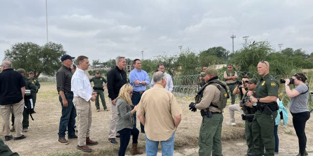 House Minority Leader Kevin McCarthy  leading GOP delegation meeting with Border Patrol in Eagle Pass, Texas.