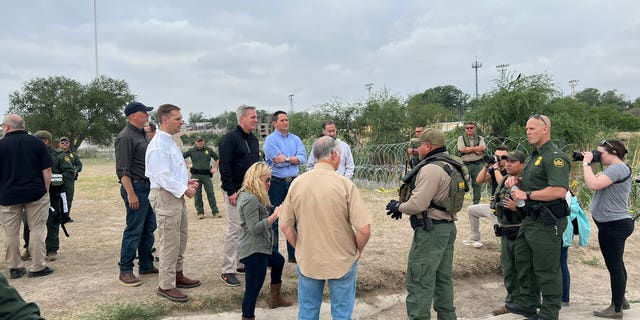 House Minority Leader leading GOP delegation meeting with Border Patrol in Eagle Pass, Texas.