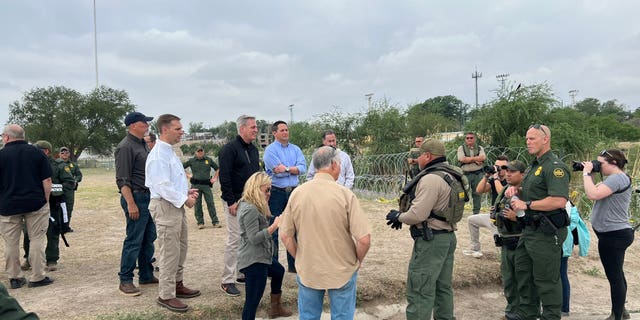 House Minority Leader leading GOP delegation meeting with Border Patrol in Eagle Pass, Texas.