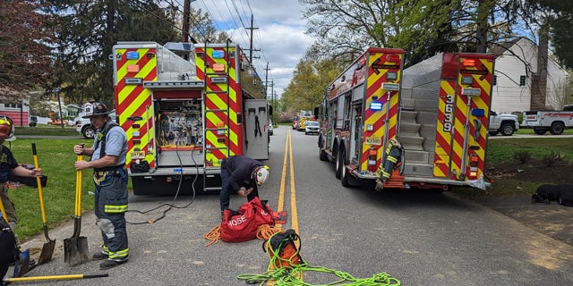The trench rescue required the help of multiple agencies.