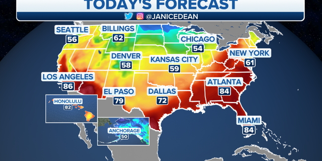 The national forecast for Monday, April 25.