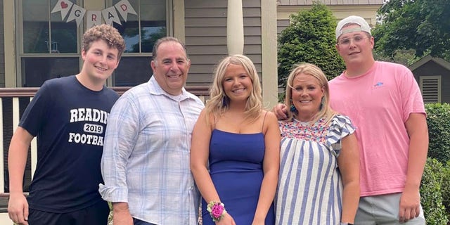 Julie Centrella, second from right, with her husband, Pat, and their three children. Centrella named her business Aine's Boutique after her mother's original Irish name (which she changed once she came to this country). 