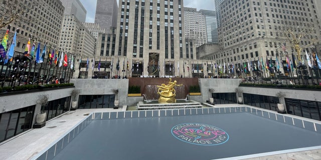 Flipper's Boogie Palace NYC roller rink at Rockefeller Center is shown pre-opening in New York City, N.Y., on Sunday, April 10, 2022. (Angelica Stabile/Fox News Digital)