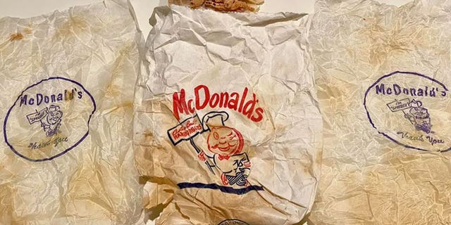 Decades-old McDonalds found in bathroom wall during a home renovation project. (Rob Jones)