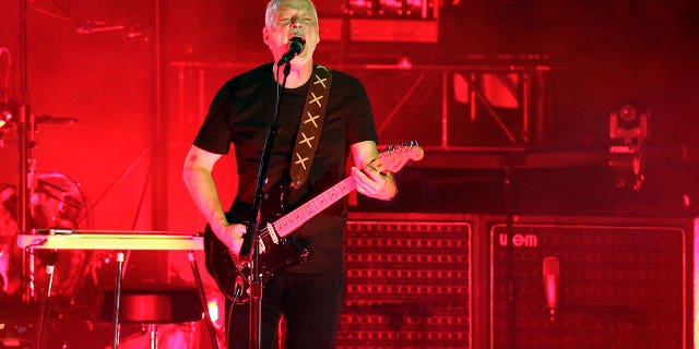 FILE - David Gilmour performs in the ancient roman amphitheater of the Pompeii archeological site, Italy, Thursday, July 7, 2016. Pink Floyd is releasing its first new music in almost three decades to raise money for the people of Ukraine, the band announced Thursday, April 7, 2022. "Hey Hey Rise Up" features Pink Floyd members David Gilmour and Nick Mason, with vocals from Ukrainian singer Andriy Khlyvnyuk of the band BoomBox. (AP Photo/Gregorio Borgia, File)